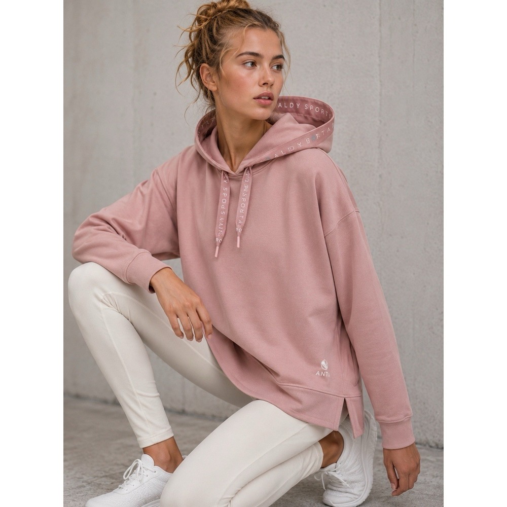 ANTA All Day Sport Pink Oversized Hoodie Sweatshirt Size L Athleisure Luxury